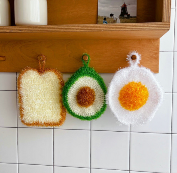 Brunch Knitted Dish Scrub. 브런치 뜨개 수세미